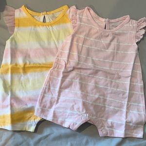 Kyle and Deena Pink Striped Rompers